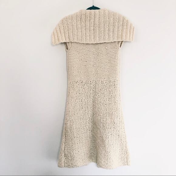 FREE PEOPLE RARE! Handmade Fisherman’s Wool Cardigan Sweater Duster Cream XS - Picture 2 of 9